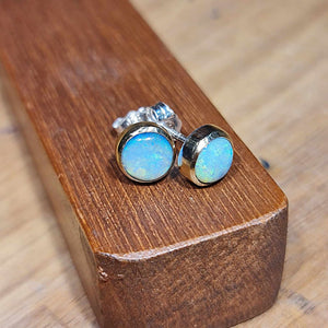 Coober Pedy Ocean Opal Gold Earrings 083Q